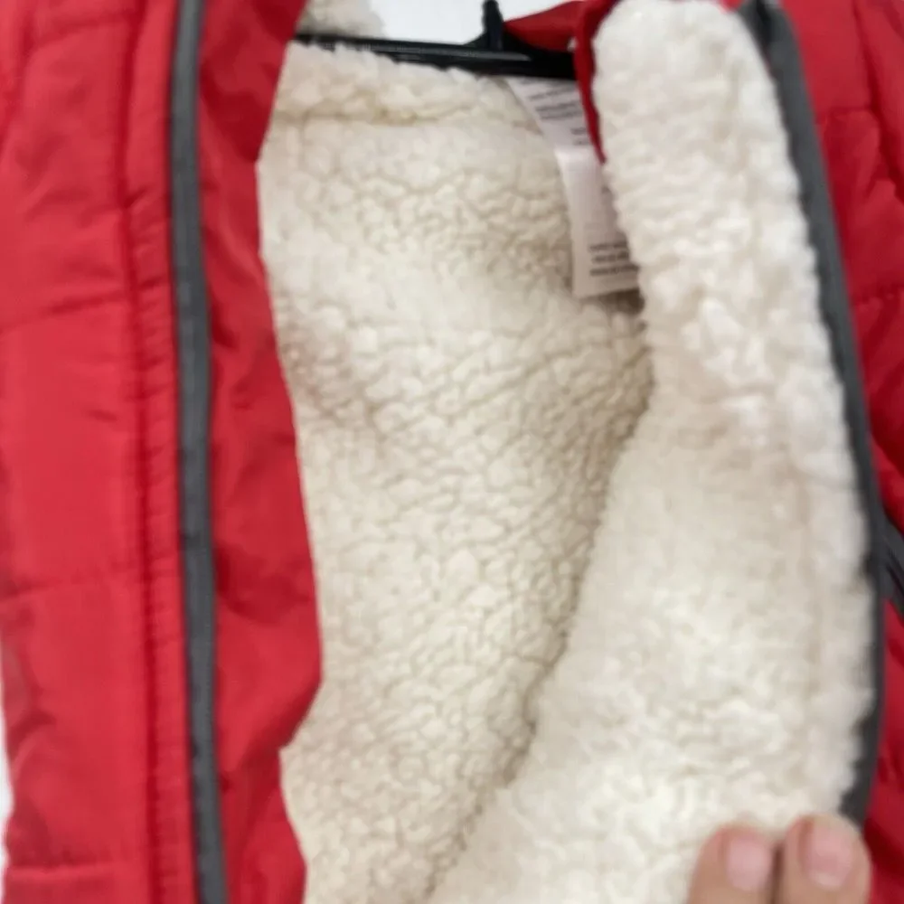 Disney Baby 3-6M Mickey Mouse Snowsuit Infant Red Puffer Sherpa Lined‎ Hooded